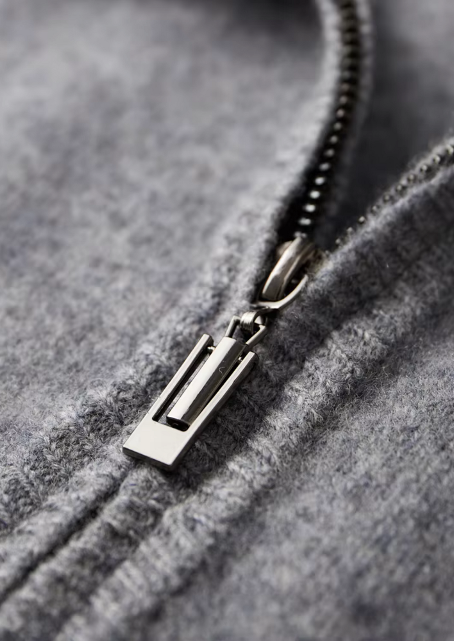 Zweifarbige Merino-Strickjacke mit Reißverschluss