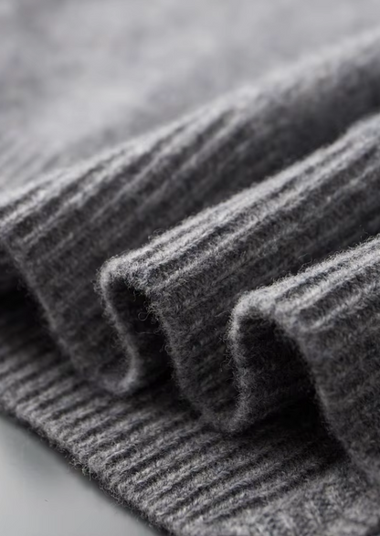 Zweifarbige Merino-Strickjacke mit Reißverschluss